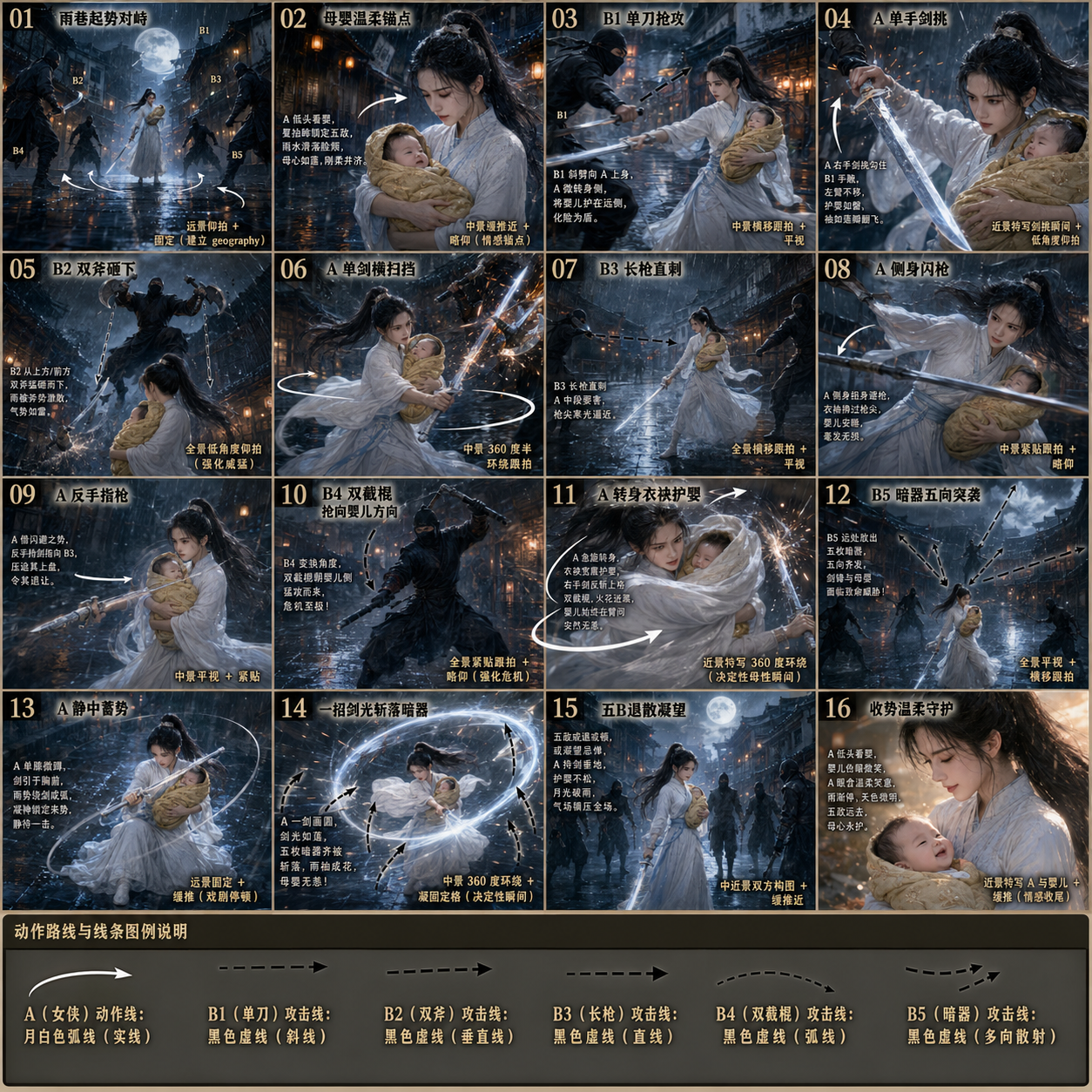 雨夜抱婴女侠 vs 五个杀手